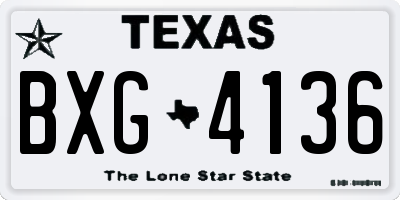 TX license plate BXG4136