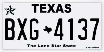 TX license plate BXG4137