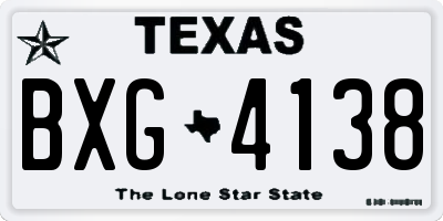 TX license plate BXG4138
