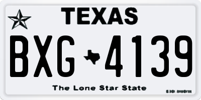 TX license plate BXG4139