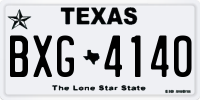 TX license plate BXG4140