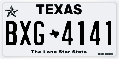 TX license plate BXG4141