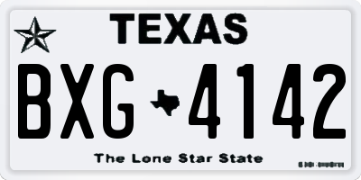 TX license plate BXG4142