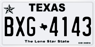 TX license plate BXG4143