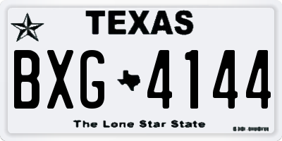 TX license plate BXG4144