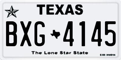 TX license plate BXG4145