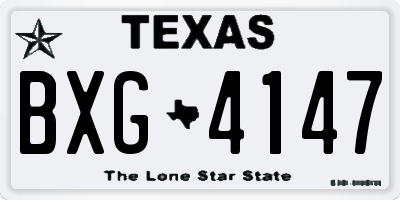 TX license plate BXG4147