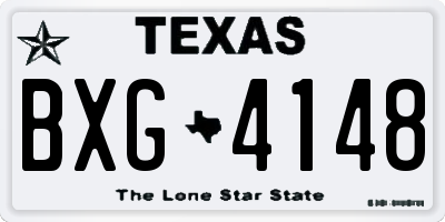 TX license plate BXG4148