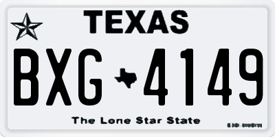 TX license plate BXG4149