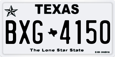 TX license plate BXG4150