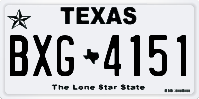 TX license plate BXG4151