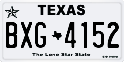 TX license plate BXG4152