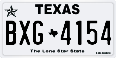 TX license plate BXG4154