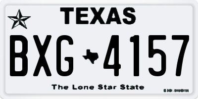 TX license plate BXG4157
