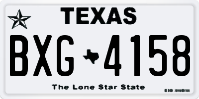 TX license plate BXG4158