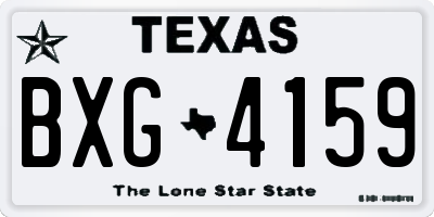 TX license plate BXG4159
