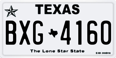 TX license plate BXG4160