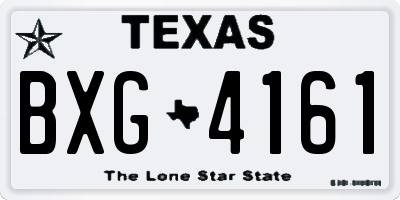 TX license plate BXG4161