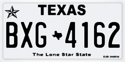 TX license plate BXG4162