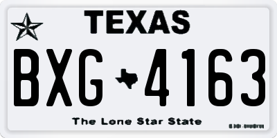 TX license plate BXG4163