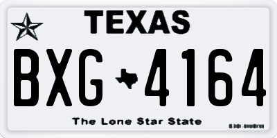 TX license plate BXG4164