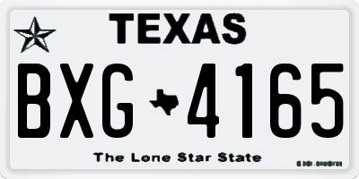 TX license plate BXG4165