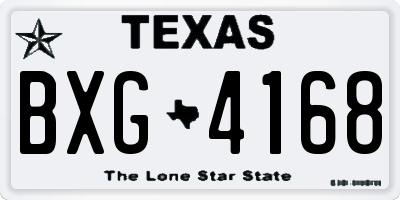 TX license plate BXG4168