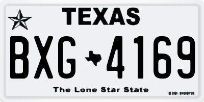 TX license plate BXG4169