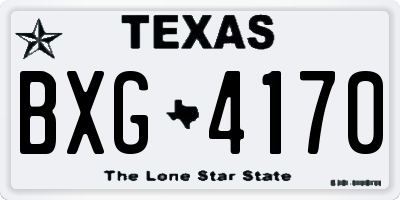 TX license plate BXG4170