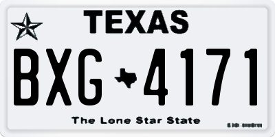 TX license plate BXG4171