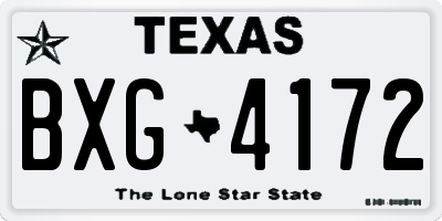 TX license plate BXG4172