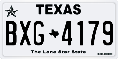 TX license plate BXG4179