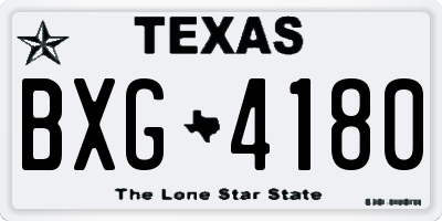 TX license plate BXG4180