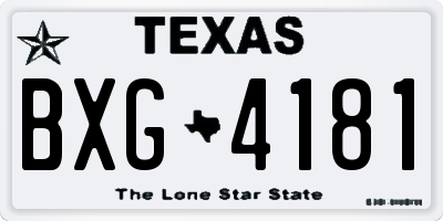 TX license plate BXG4181