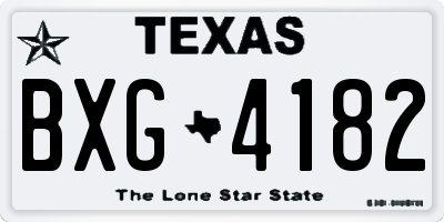 TX license plate BXG4182