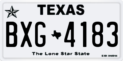 TX license plate BXG4183