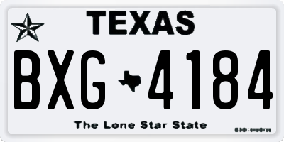 TX license plate BXG4184