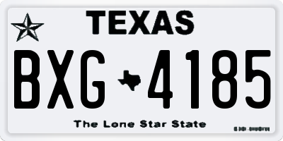 TX license plate BXG4185