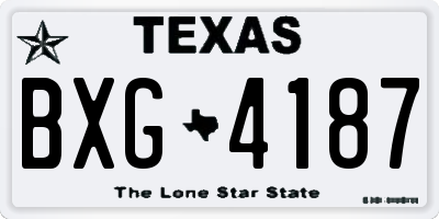 TX license plate BXG4187