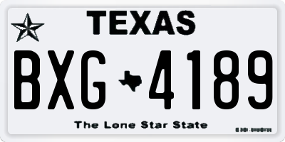 TX license plate BXG4189
