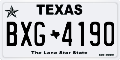 TX license plate BXG4190