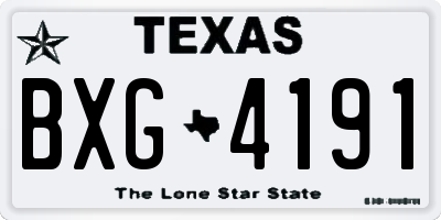 TX license plate BXG4191