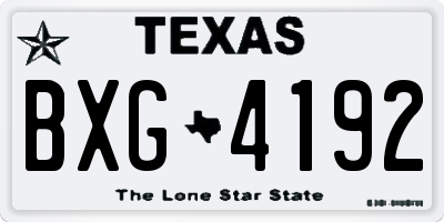 TX license plate BXG4192