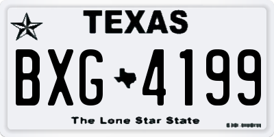 TX license plate BXG4199