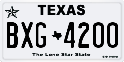TX license plate BXG4200