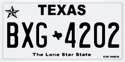 TX license plate BXG4202