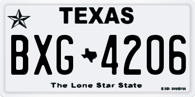 TX license plate BXG4206