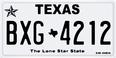 TX license plate BXG4212