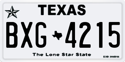 TX license plate BXG4215