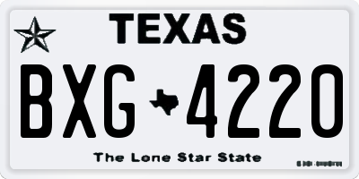 TX license plate BXG4220
